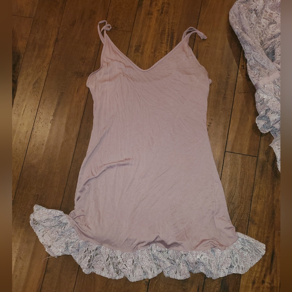 Free People Ruby Crochet Lace Mini Long Sleeve Dress in Soft Purple - Small - Picture 13 of 15